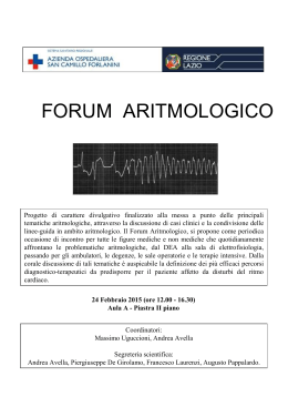 FORUM ARITMOLOGICO - Azienda Ospedaliera S.Camillo