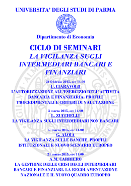 Seminari Vigilanza Uniparma 2015 - Università degli Studi di Parma
