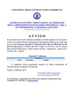 17 febbraio 2015 - Università degli Studi di Napoli Federico II