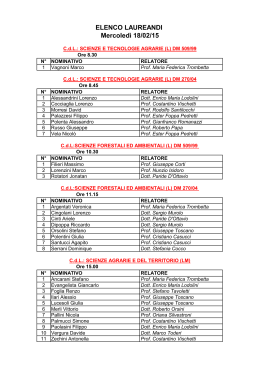 Elenco laureandi - Dipartimento di Scienze Agrarie, Alimentari ed