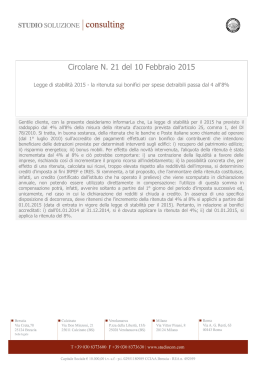 Circolare N. 21 del 10 Febbraio 2015