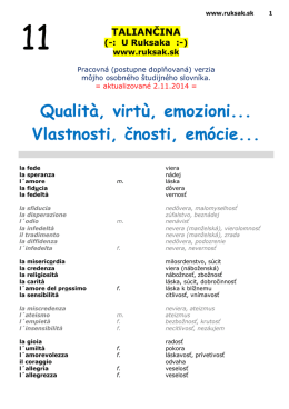 11 T&Eacute;MA - Vlastnosti, čnosti, em&oacute;cie