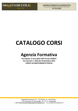 scarica il catalogo dei corsi - Agenzia Formativa By Progetto Scuola