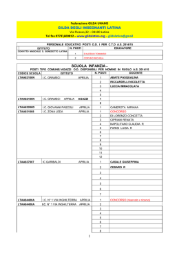 1 SCUOLA INFANZIA &ndash; - Gilda degli Insegnanti di Latina