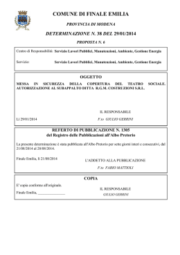 comune di finale emilia determinazione n. 38 del 29/01/2014