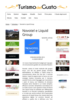 Novotel affida la comunicazione 2014 a Liquid Group