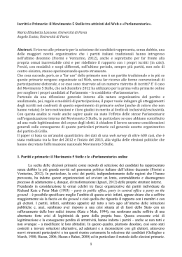 1 Iscritti e Primarie: il Movimento 5 Stelle tra attivisti del Web e