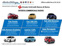 Offerta Motor Village Roma - Circolo UniCredit Banca di Roma