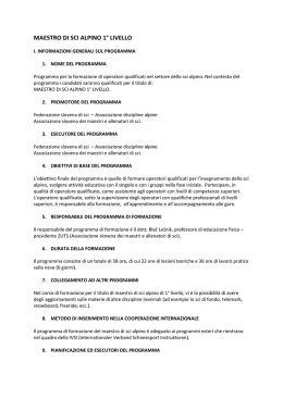 MAESTRO DI SCI ALPINO 1&deg; LIVELLO - Corsi per aspiranti maestri