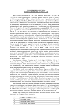 Ricorso al T.A.R. Lazio proposto dalla dr.ssa Orietta Mongiovì
