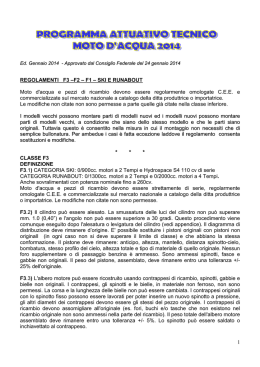 1 REGOLAMENTI F3 &ndash;F2 &ndash; F1 &ndash; SKI E RUNABOUT Moto d