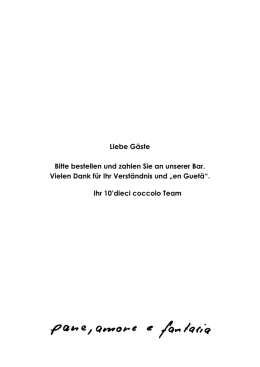 Liebe G&auml;ste Bitte bestellen und zahlen Sie an unserer Bar
