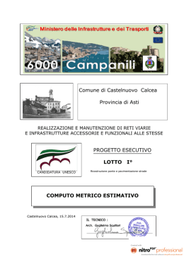 1 PROGETTO ESECUTIVO LOTTO I&deg; Comune di