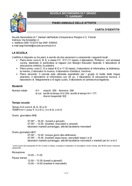 Piano plesso Garbari 2013 2014 - Istituto Comprensivo Pergine 2