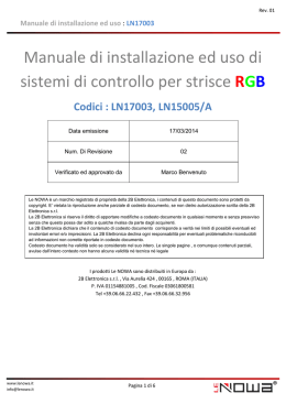 Manuale di installazione ed uso di sistemi di controllo per strisce RGB