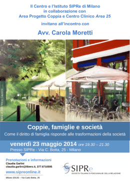 Coppie, famiglie e società Avv. Carola Moretti