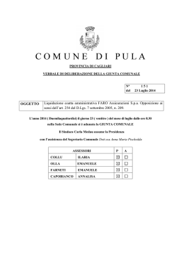 Delibera della Giunta Comunale numero 151 del