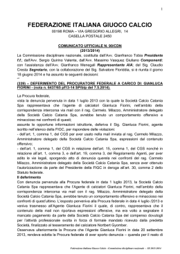 Leggi il comunicato in pdf - Federazione Italiana Giuoco Calcio