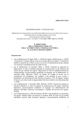 1 DMEG/PFI/1/2014 DETERMINAZIONE 17 GENNAIO 2014 GAS