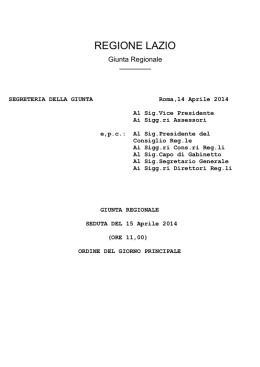 Ordine del giorno della seduta del 15/04/2014