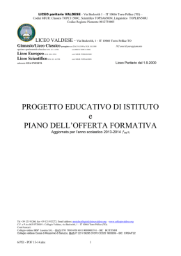 Pei/Pof - Collegio Valdese