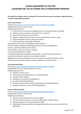 Elenco argomenti tesi (SOLO per il)