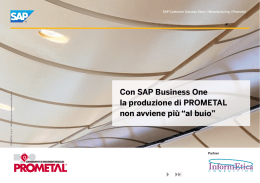 Con SAP Business One la produzione di PROMETAL non avviene più