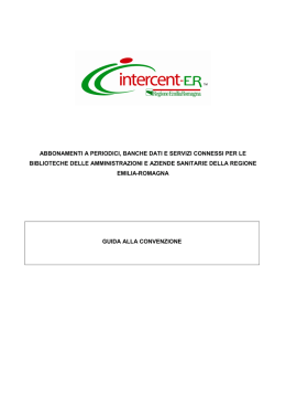 Guida alla Convenzione - Intercent-ER - Regione Emilia