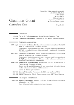 Gianluca Gorni &ndash; Curriculum Vitae