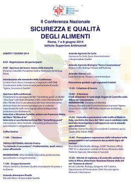 SICUREZZA E QUALIT&Agrave; DEGLI ALIMENTI