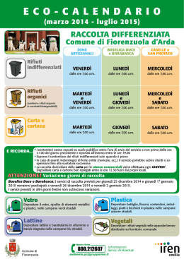Plastica Lattine Vetro Vegetali