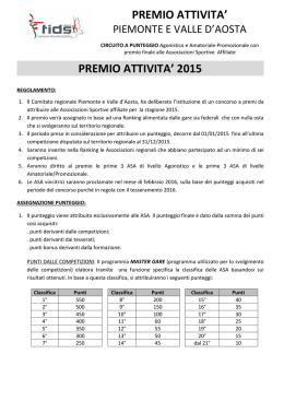 Premio Attivit&agrave; 2015 - Piemonte
