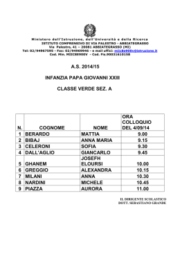 Elenco sezioni - Istituto Comprensivo via Palestro