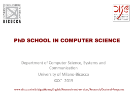PhD SCHOOL IN COMPUTER SCIENCE