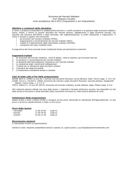Economia del Mercato Mobiliare Prof. Massimo Caratelli Anno