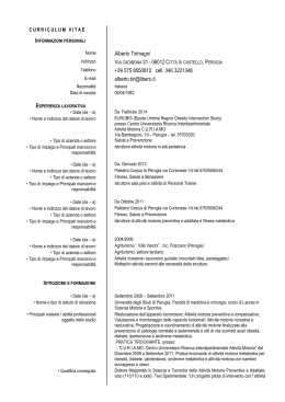 CV AlbertoTirimagni per Curiamo - Università degli Studi di Perugia