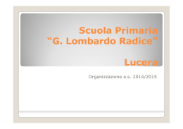 Organizzazione-scolastica - Scuola RADICE di Lucera