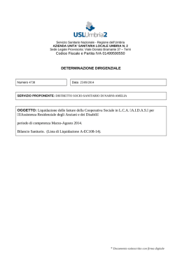 Codice Fiscale e Partita IVA 01499590550 DETERMINAZIONE