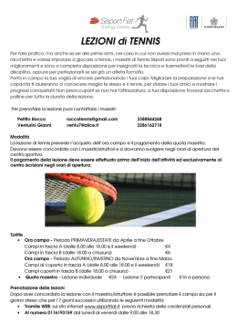 Tariffe lezioni di tennis Mirafiori