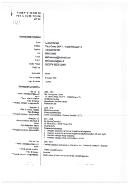 Curriculum vitae Dott. Stefano Lanza