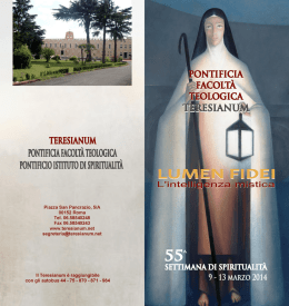 teresianum pontificia facoltà teologica pontificio istituto di spiritualità