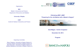 I Workshop MEF–LMEF “Preparing for the Job Market with a