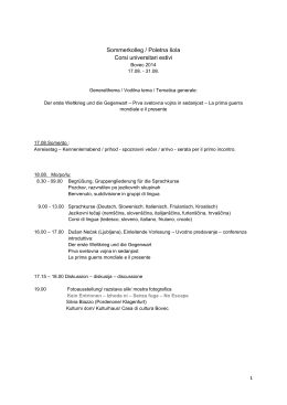 Sommerkolleg / Poletna &scaron;ola Corsi universitari estivi