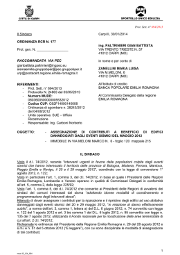 - ASSEGNAZIONE CONTRIBUTO SISMA 2012