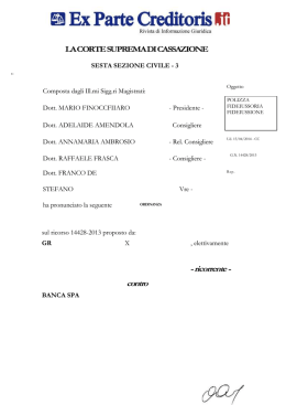 - ricorrente - contro - Ex Parte Creditoris