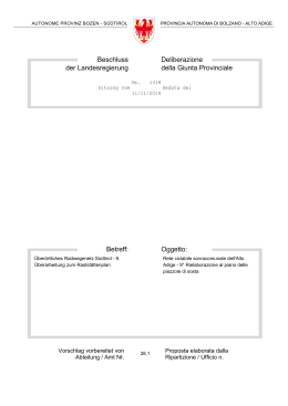 Delibera della Giunta provinciale