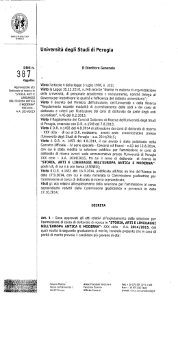 scadenza immatricolazioni 28.10 - Università degli Studi di Perugia