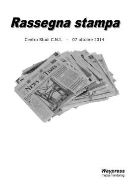 07 ottobre 2014 - Centro Studi Consiglio Nazionale Ingegneri