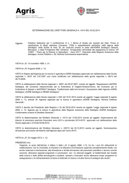 Determinazione del Direttore Generale n. 19/14 del 05.02.2014