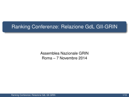 Ranking Conferenze: Relazione GdL GII-GRIN
